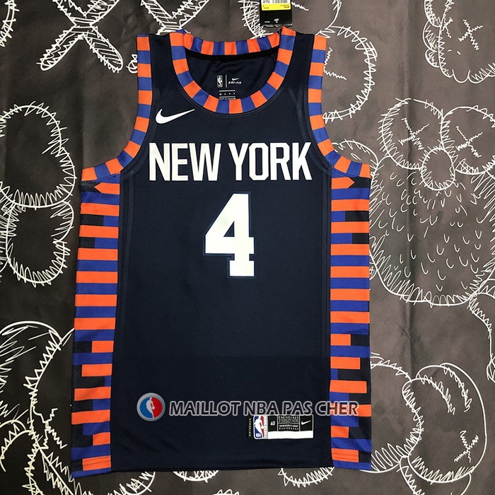 Maillot New York Knicks Derrick Rose NO 4 Ville Edition 2019-20 Bleu